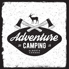 Wall Mural - camping vintage emblem
