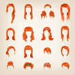 Assortment of female red hair