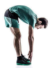 Wall Mural - man runner jogger running isolated