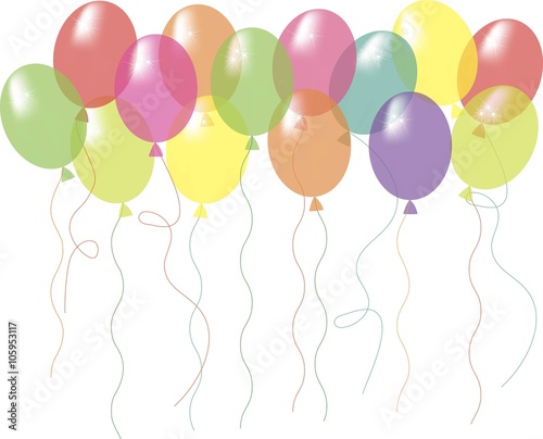 Green Yellow Pink Red Orange Purple Transparent Shiny Balloons On A White Background Vector Stock Vector Adobe Stock