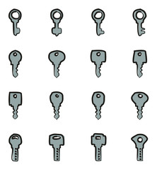 Keys Icons Freehand 2 Color