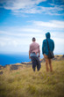 © Aliaksei - two men on the edge of the Rano Kau volcano