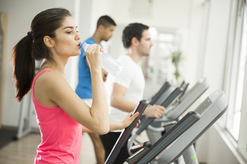 Wall Mural - Woman training in the gym