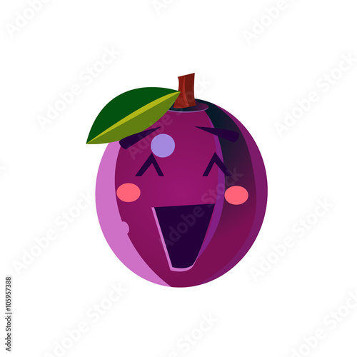 Laughing Plum Emoji Stock Vector Adobe Stock
