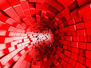 Wall Mural - red tunnel abstract architecture background