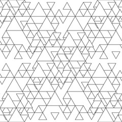 Poster - Triangular seamless vector pattern. Abstract black triangles on white background