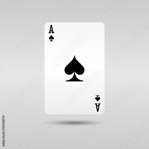 Spade Ace cards in modern design with shadow under. плакат