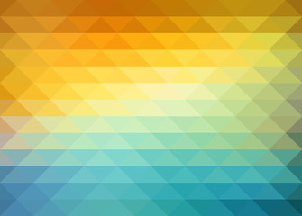 Poster - Abstract geometric background with orange, blue and yellow triangles. Summer sunny design.