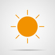 © leberus - The yellow sun with shadow on a white background