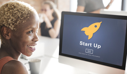 Sticker - Start up Launch Homepage New Business Concept