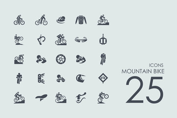 Wall Mural - Set of mountain bike icons