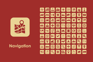 Sticker - Set of navigation simple icons