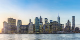 Fototapeta Miasta - Manhattan Downtown urban view with Brooklyn bridge