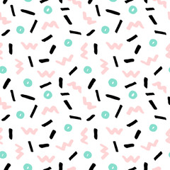 Poster - hand drawn retro seamless pattern