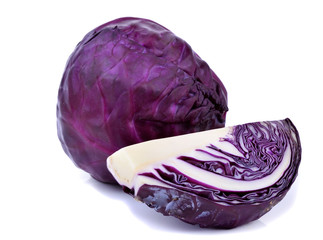 purple  cabbage  on white  ground