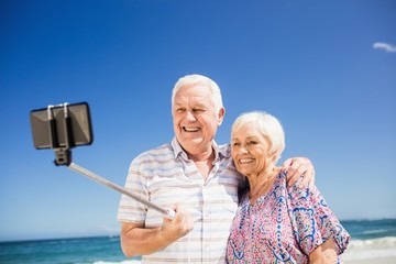 Wall Mural - Senior couple taking selfie