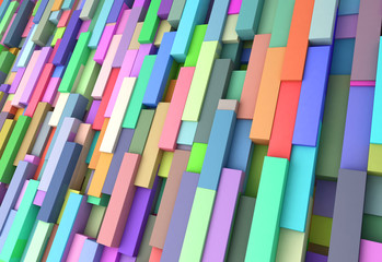 Fototapete - Abstract background of multi-colored cubes