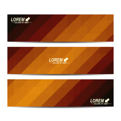 Poster - Brown set of vector banners. Background with dark brown triangles. Web banners, card, vip, certificate, gift, voucher. Modern business stylish design
