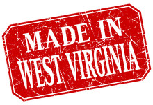 Made In West Virginia Red Square Grunge Stamp