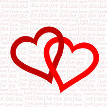 Background With Two Linked Hearts