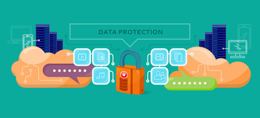 Poster - Data Protection Design Flat Concept