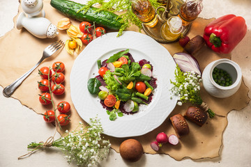 Delicious red beet salad 