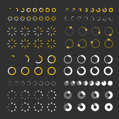 Fototapete - Different style trendy preloaders. Vector elements and pictogram