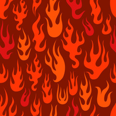 Poster - Different abstract flame silhouettes seamless pattern