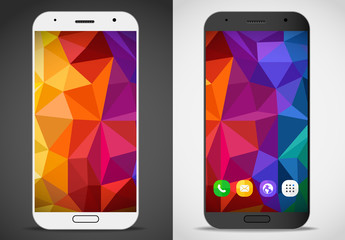 Aufkleber - Modern smartphones with abstract mockup. Vector layout