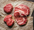 Raw tenderloin & Rib-Eye Steaks