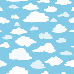 Poster - Clouds against the blue sky. Seamless pattern