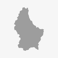 Aufkleber - Luxembourg map in gray on a white background