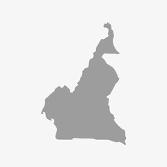 Poster - Cameroon map in gray on a white background