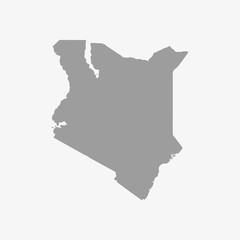 Aufkleber - Kenya map in gray on a white background