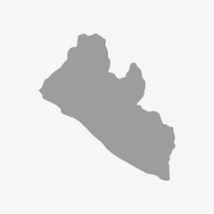 Poster - Liberia Map in gray on a white background