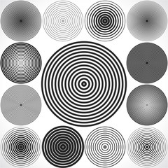 Wall Mural - Set of concentric circle elements. Vector illustration for sound 