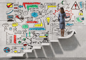 Wall Mural - Businesswoman presenting her business ideas