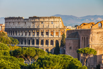 Fototapete - View on Colosseum in Rome, Italy