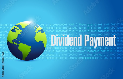 Fotografía dividend payment international binary sign concept