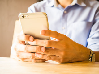 A man using smartphone