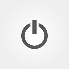 Poster - power icon in flat style grey color