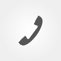 Poster - phone icon in flat style grey color