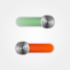 Poster - toggle switch on and off on grey background