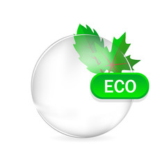Canvas Print - Eco sign leafs and drop with shadow