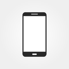 Poster - phone icon in flat style on grey background