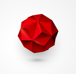 Poster - Abstract Vector polygon shape.  low poly sphere. 