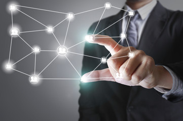 holding virtual icon social network