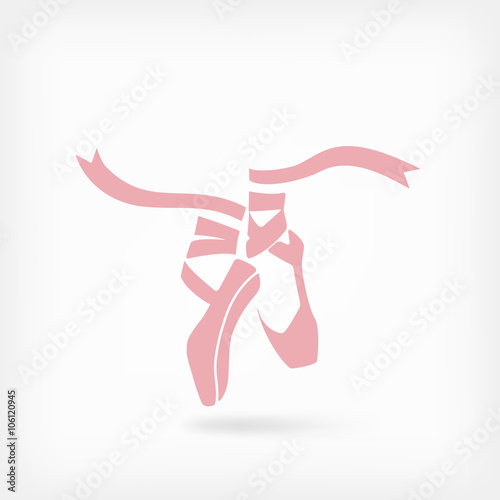 Fotografie, Obraz pink ballet pointes. dance studio symbol