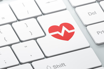 Poster - Healthcare concept: Heart on computer keyboard background