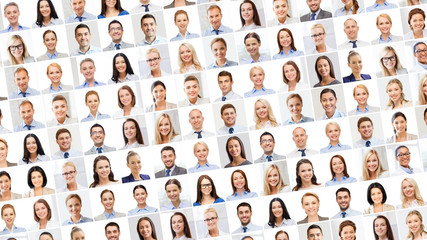 Poster - collage with many business people portraits